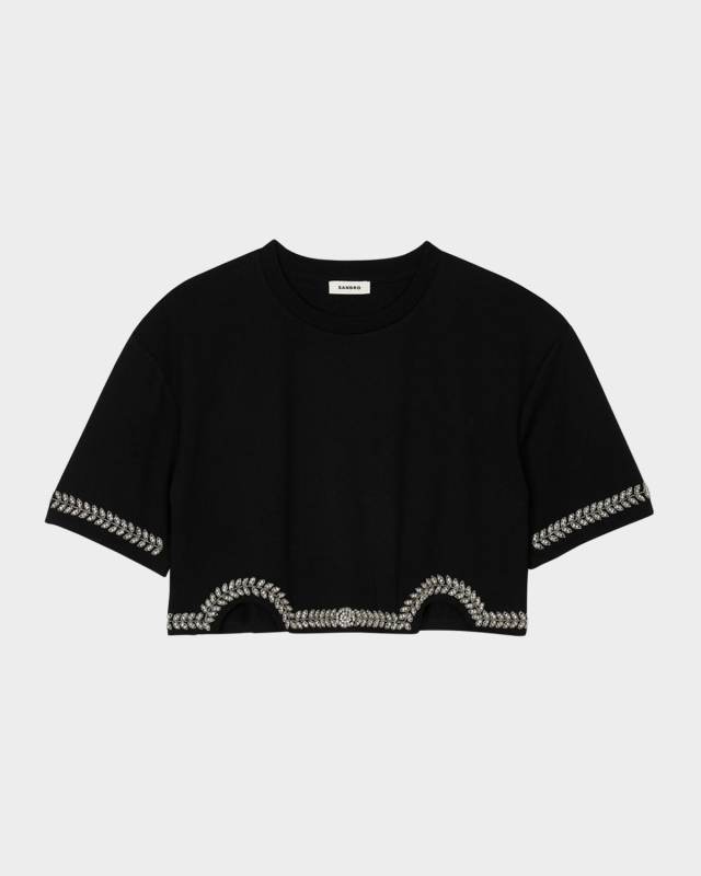 Larry Embellished Cropped T-Shirt